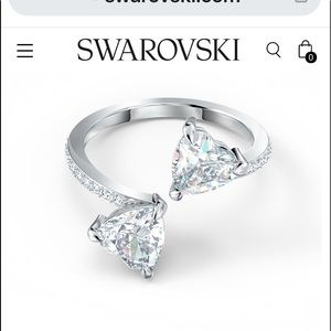 Swarovski 2 hearts ring